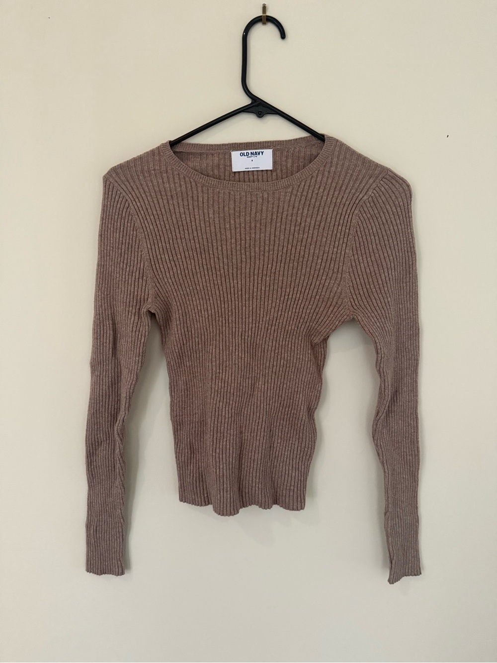 Old Navy Ribbed Mauve Long Sleeve Top